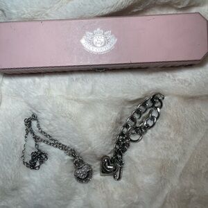 Silver Juicy couture necklace and bracelet together
